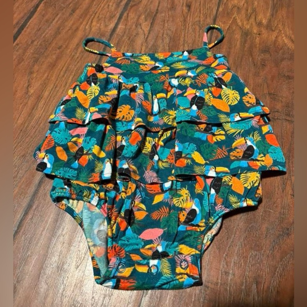 Tropical Print Ruffle romper